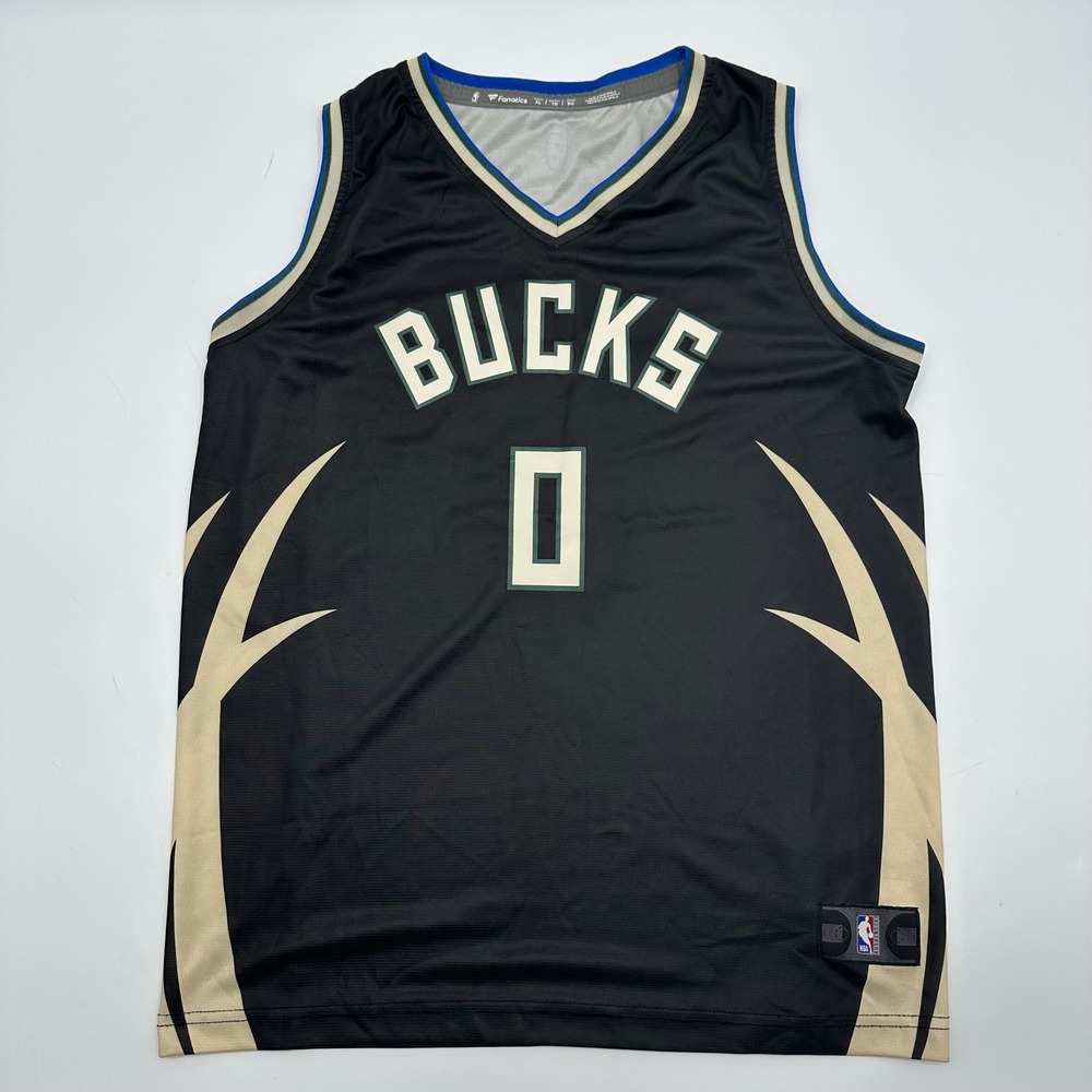 Fanatics Milwaukee Bucks Damian Lillard 0 Jersey Youth XL Black Statement NBA